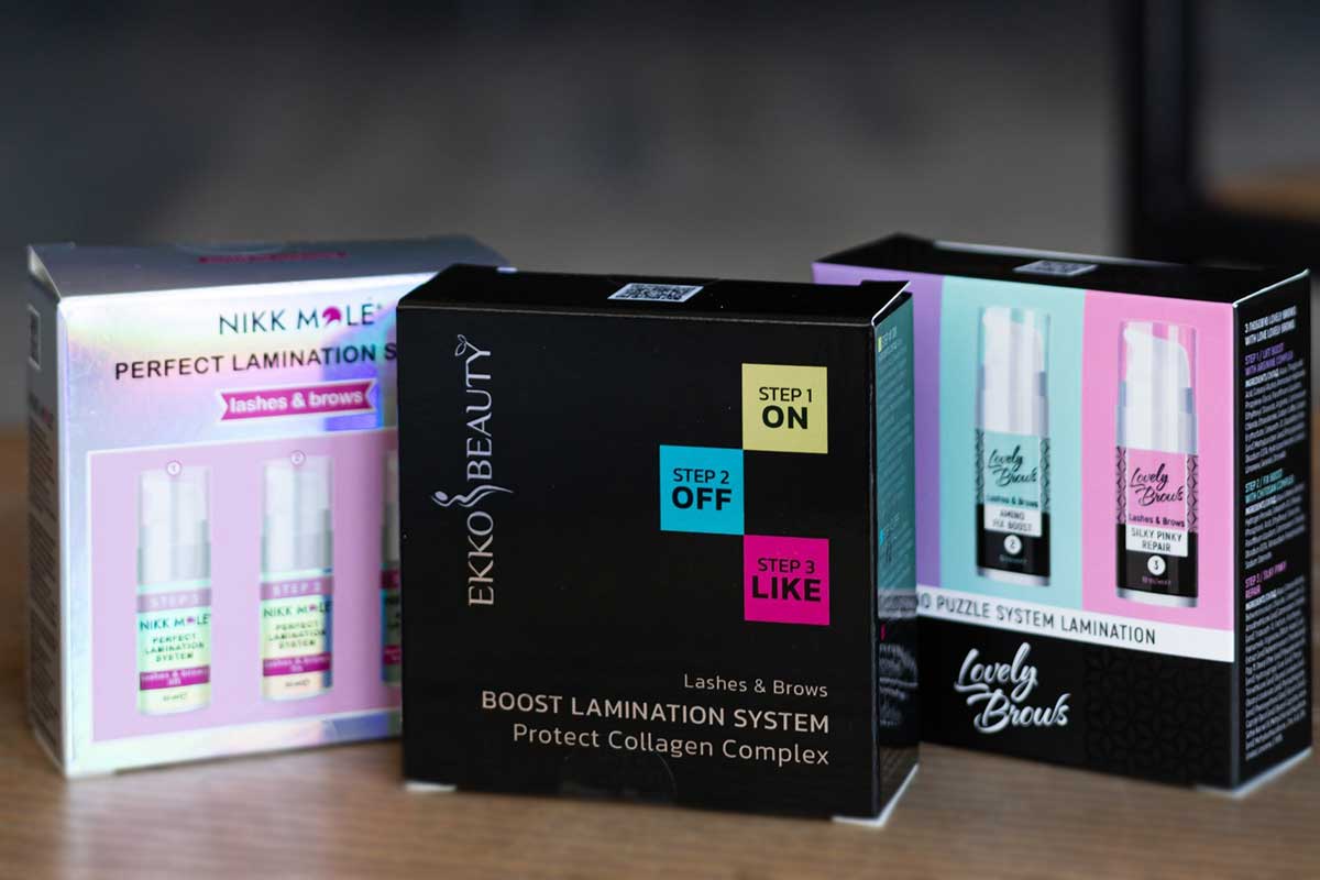 Overview of ingredients for laminating eyebrows and eyelashes