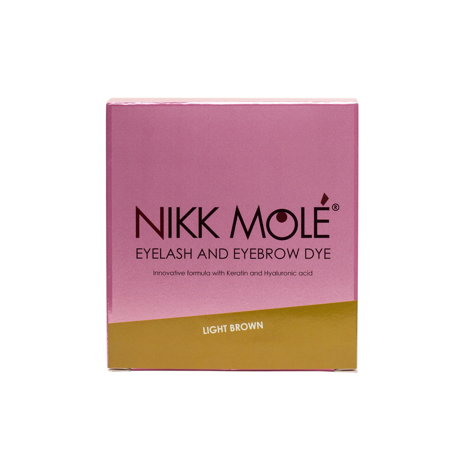Фарба для брів та вій Nikk Mole + окислювач, Світло-коричневий, Light brown, фарба у саше