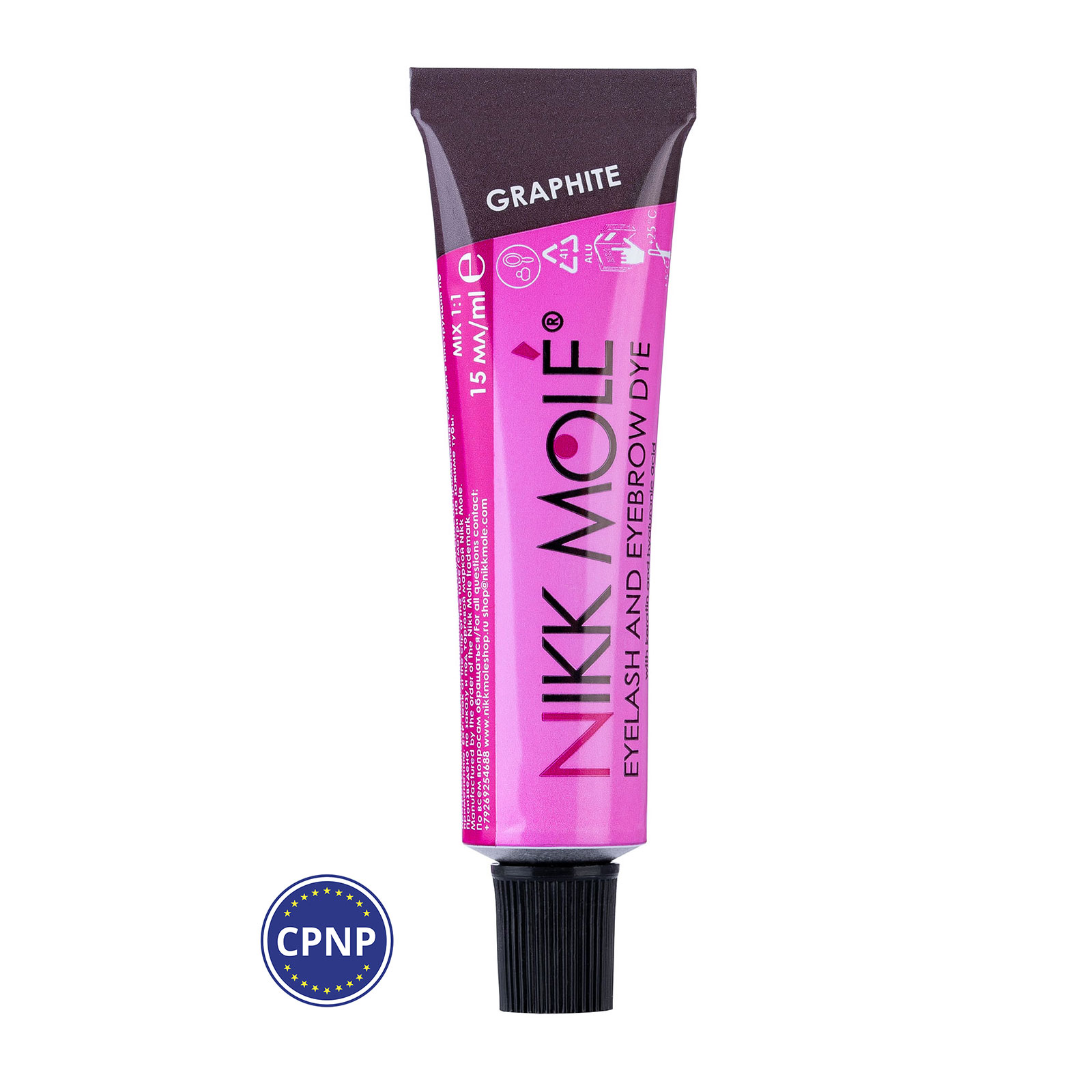 Фарба для брів і вій Nikk Mole Графіт, фарба для брів вій Graphite