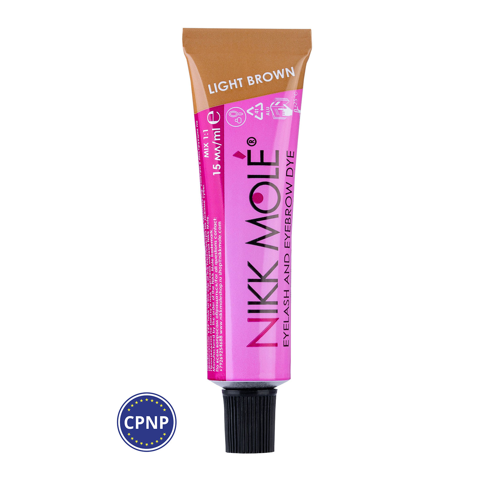Фарба для брів і вій Nikk Mole світло-коричнева, фарба для вій брів Light brown