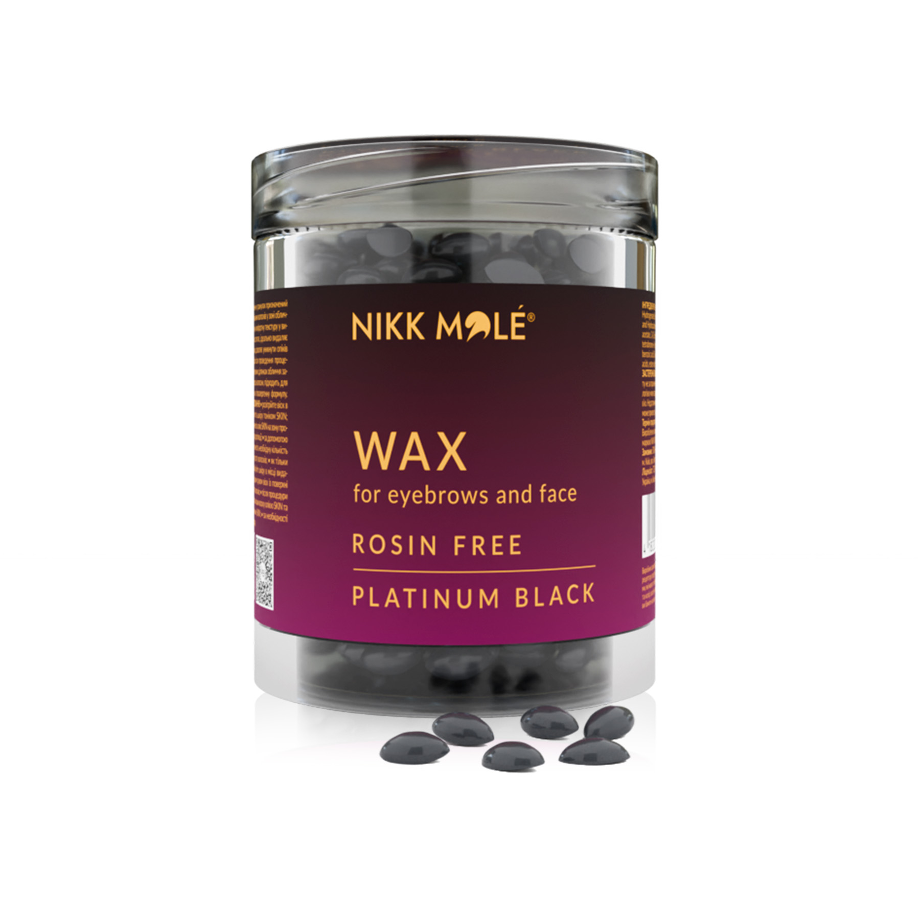 Віск для брів і обличчя в гранулах Nikk Mole/Platinum Black/ 100 г