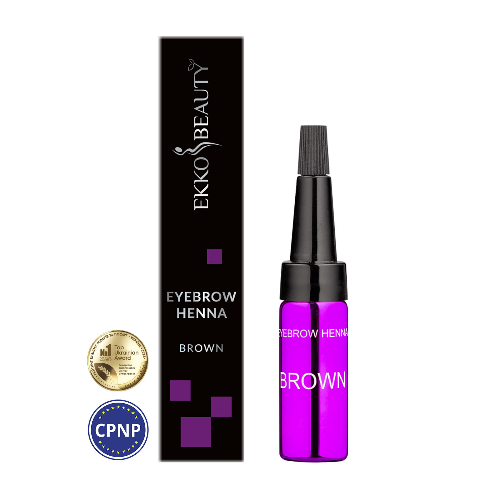 Хна для фарбування брів коричнева Ekko Beauty