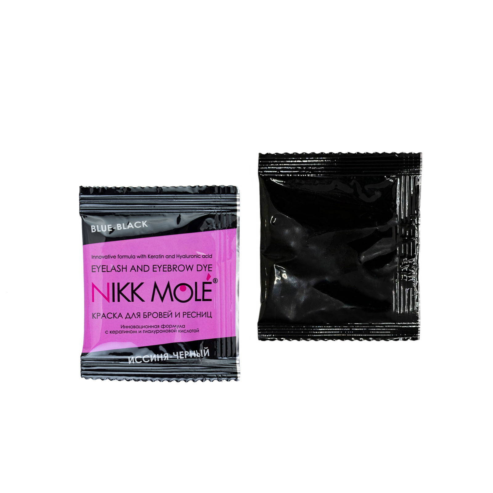 Фарба для брів і вій Nikk Mole, тон Іссіня-чорний / Blue-Black, Фарба для брів і вій Blue-Black, Nikk Mole фарба для брів Blue-Black